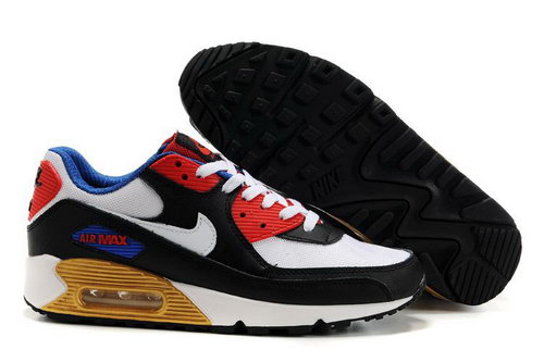 Mens Nike Air Max 90 Black White Red Outlet Online